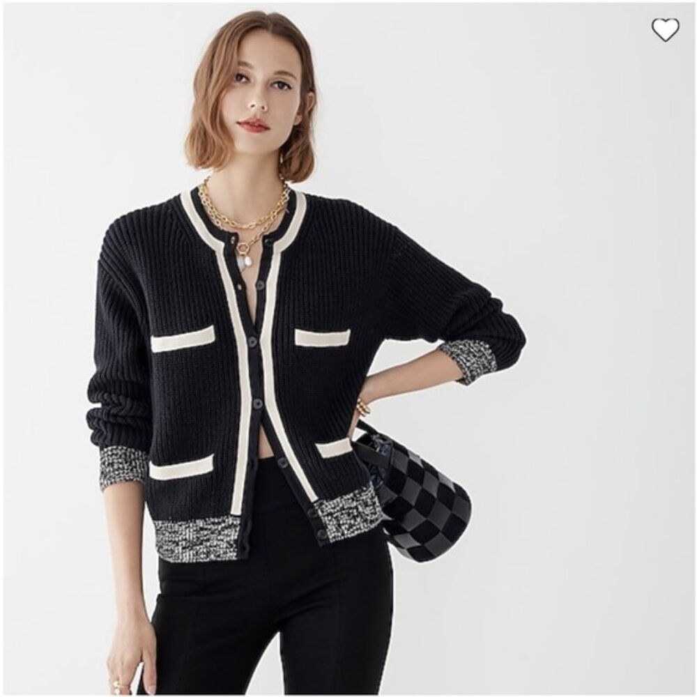 SOLD☀️NWT JCrew Front-pocket cotton cardigan sweater - Picture 6 of 8